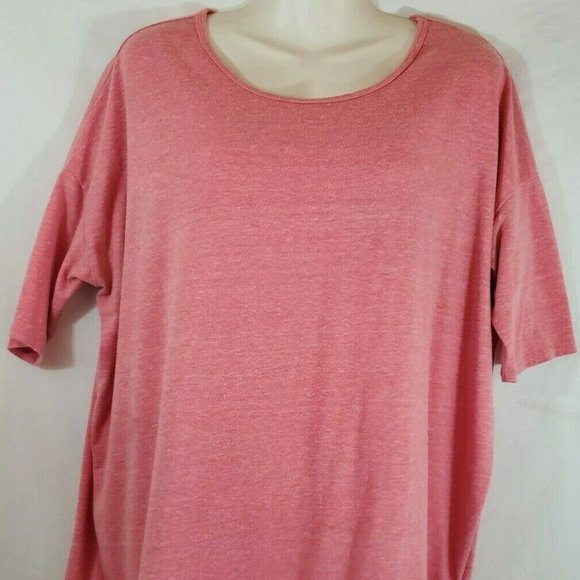 Lularoe Small Pink Gray Oversized Tunic Short Sleeve Round Neck Womens Top - Picture 1 of 8